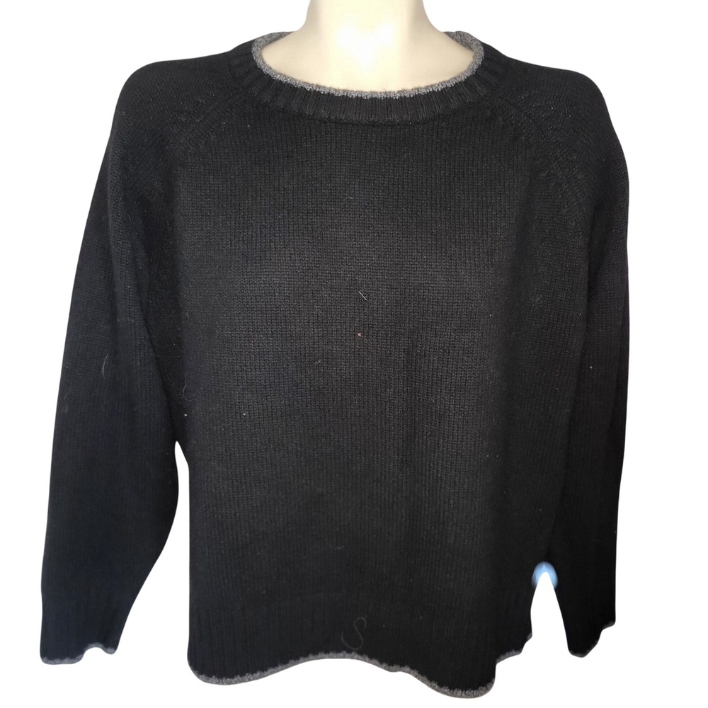 MARGARET OLEARY Elegant cashmere blend sweater contrast trim M Breathable luxury